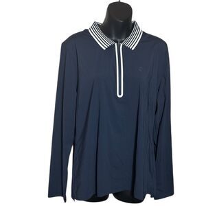 G/fore women’s xl featherweight zip long sleeve golf polo twilight blue new